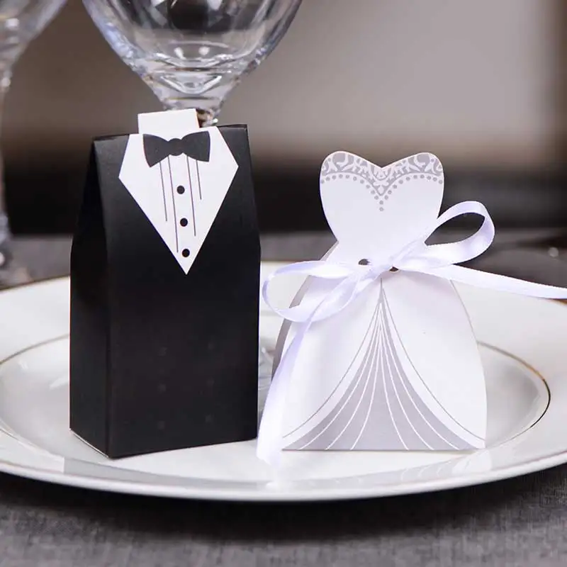 Aliexpress.com : Buy 100pcs/lots Bride And Groom Wedding Candy Box Gift