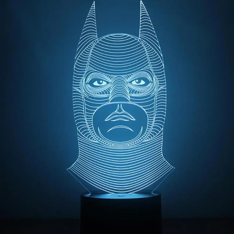 

Colorful Batman Mermaid Shape USB 3D Night Lights 1.5W LED Household Lamp Table Desk Light Plastic/Wooden Base Lamps