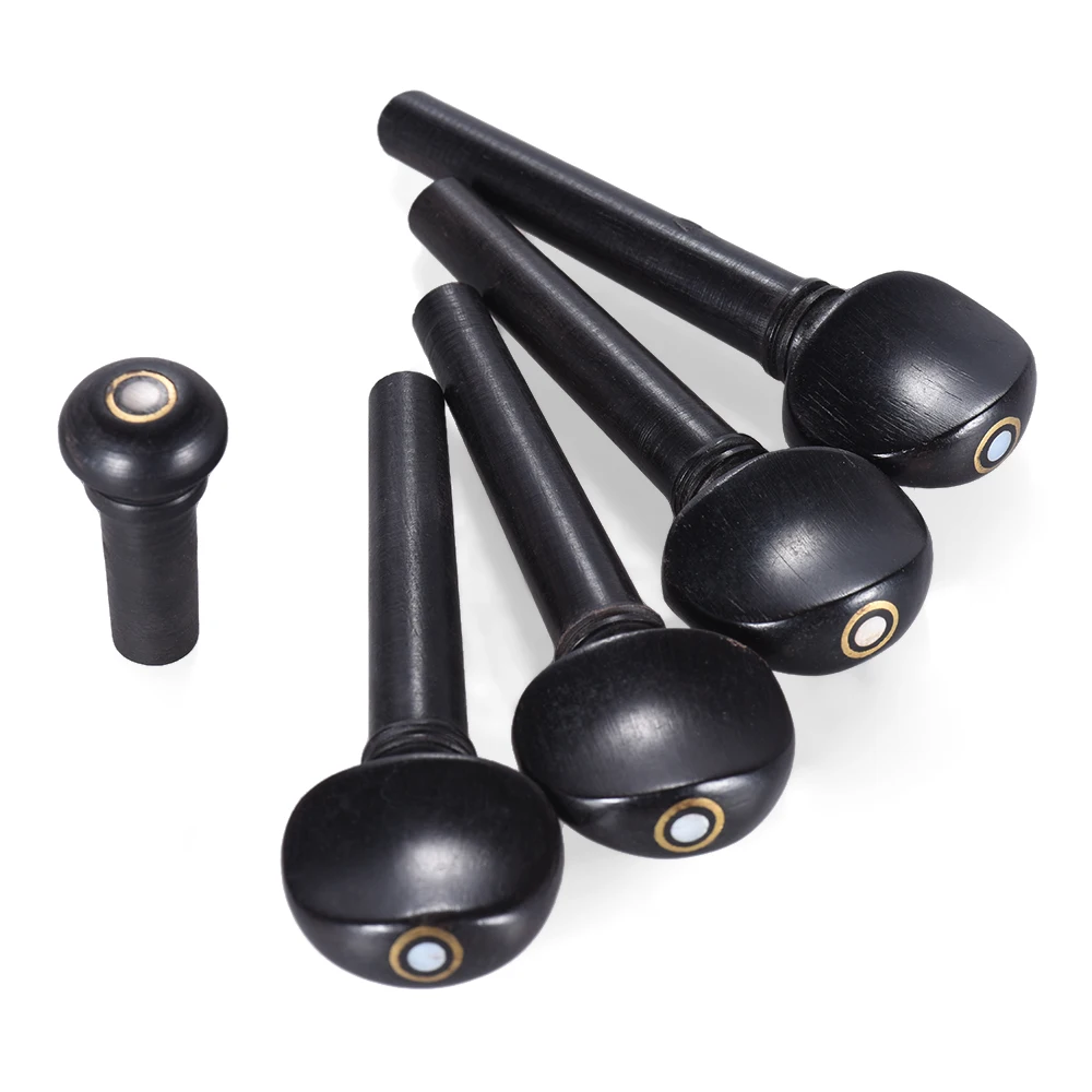 

HOT 1/8 1/4 1/2 3/4 4/4 1/10 1/32 Size Ebony Wood Violin Fiddle Tuning Pegs Endpin Set Replacement Black Replacement Black