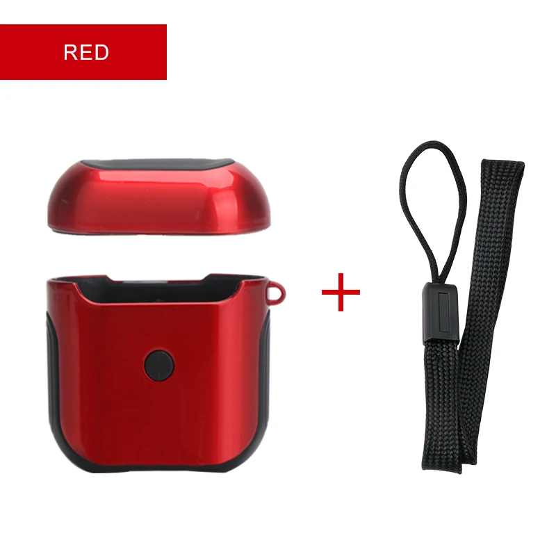 Red IKSNAIL для Airpods чехол с беспроводной Bluetooth чехол для наушников для Apple Air Pods чехол для наушников чехол для Airpods 2 - Цвет: Red