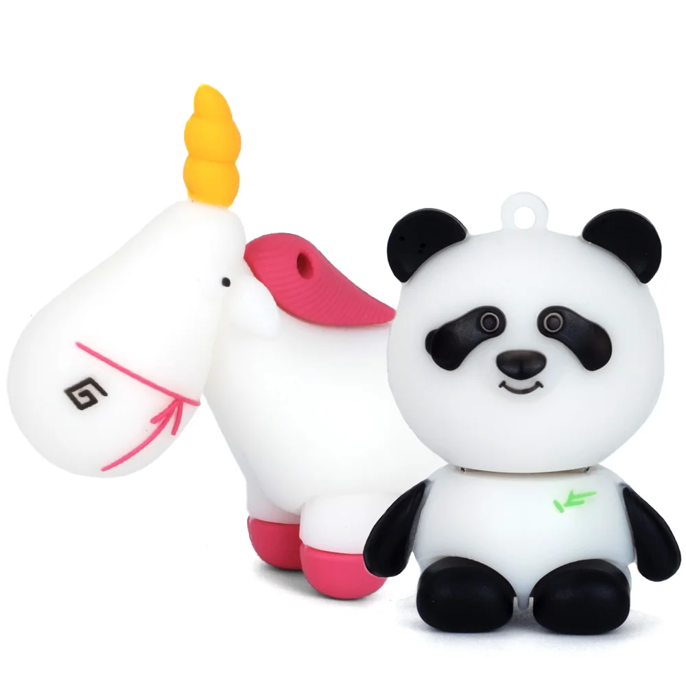 Leizhan Милые силиконовые usb flash drive панда Единорог 4 ГБ 8 16 32 накопитель Memory Stick флэш