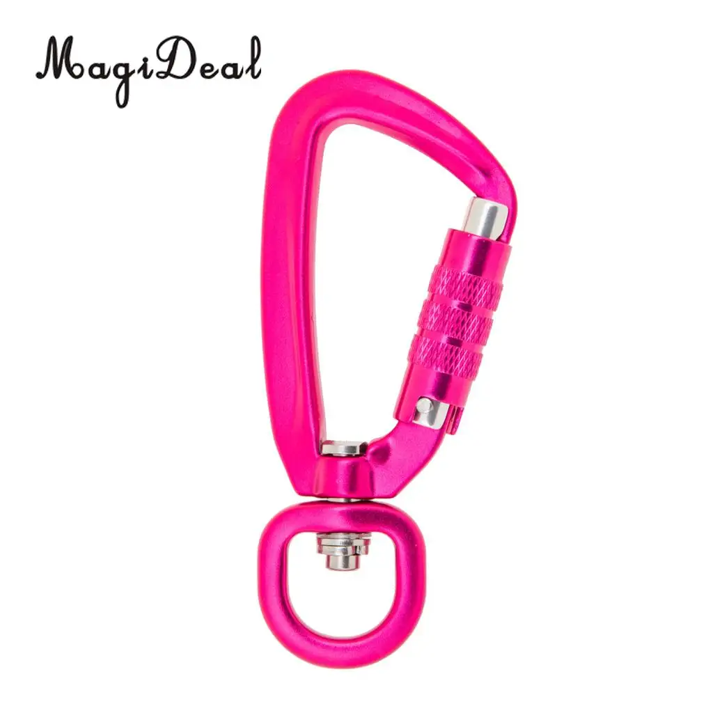 MagiDeal Portable 500KG Auto Locking Carabiner Rotating Ring Outdoor Keychain Hook for Climbing Camping Fishing Hiking Traveling