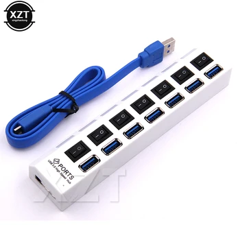 

Portable USB Hub High Speed Mini USB 3.0 Hub 4 Ports 5Gbps Hubusb With On/Off Switch USB Splitter Adapter Cable For PC Laptop