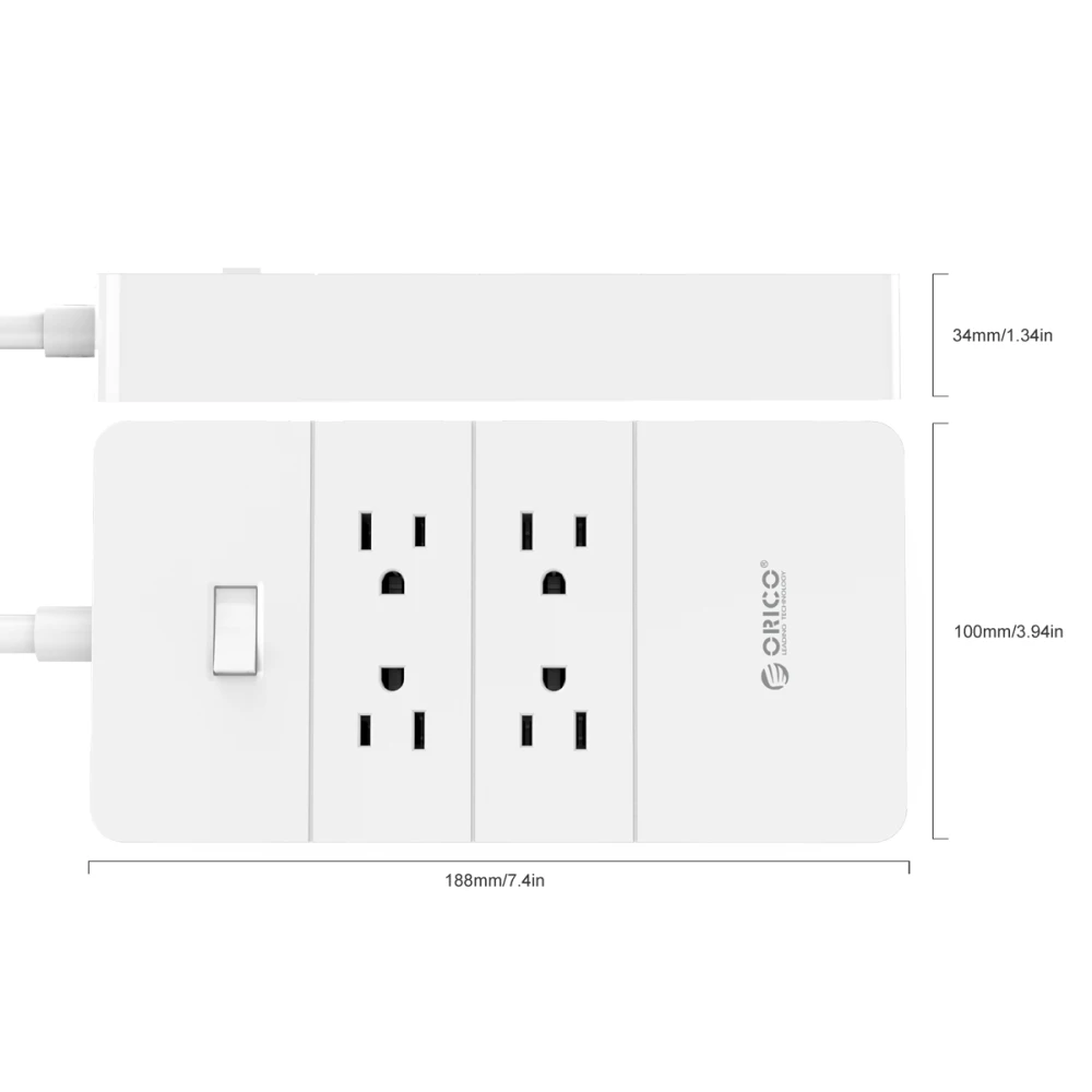 ORICO Smart Socket Usb Multi Socket Power Home Electronics Surge Protector 4 6 8 AC Outlet 1250W 5 Port USB Fast Charger 40W