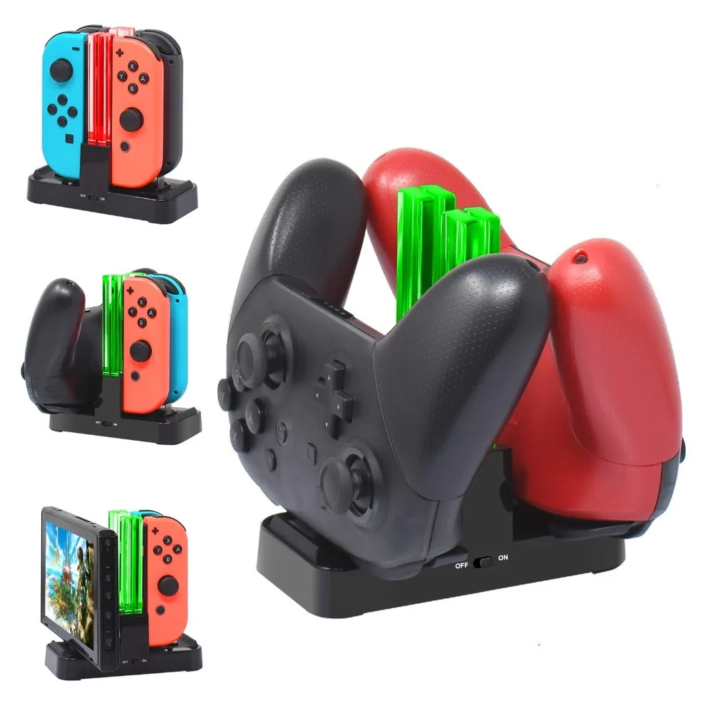 

eHuuGie LED type c gamepad charging dock for Nintend switch controller and joy-cons stand holder for swtich case