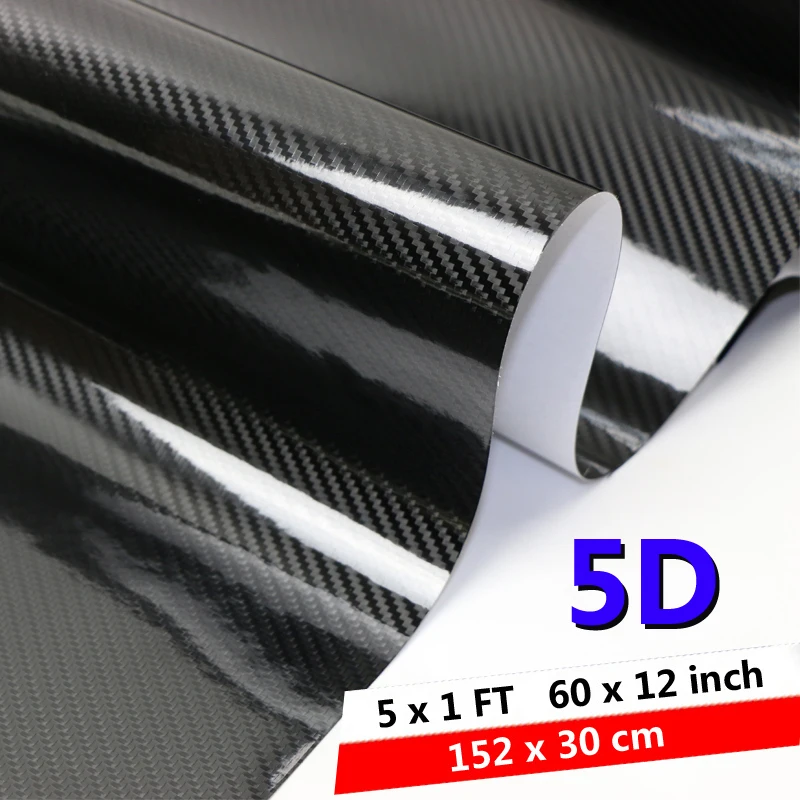 30x152 см DIY высокоглянцевая 5D виниловая пленка из углеродного волокна для кузова