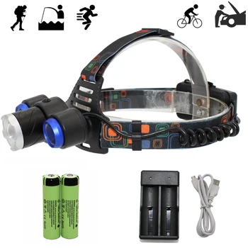 

Head Lamp Zoom Headlamp LED Headlight T6 Q5 LED Head Light 4 Modes Lamp + rechargeable 18650 Battery + USB Charger