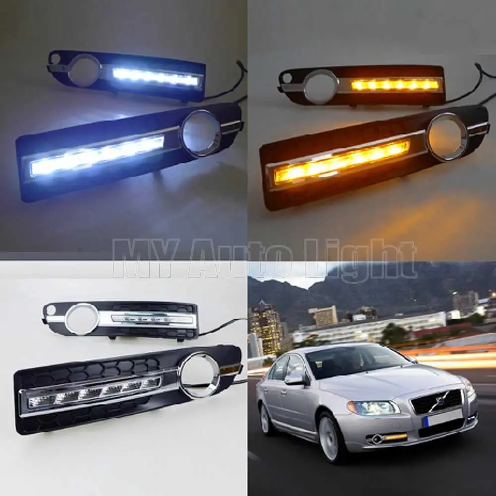 LED Daytime Running Lights For Volvo S80 S60 2009 2015 DRL with Turn