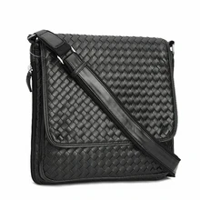 Famous Brand Luxury Frosted PU Leather Men Messenger Bags Vintage weave leather Men’s Crossbody Bag,Fashion Shoulder Bag LI-1035