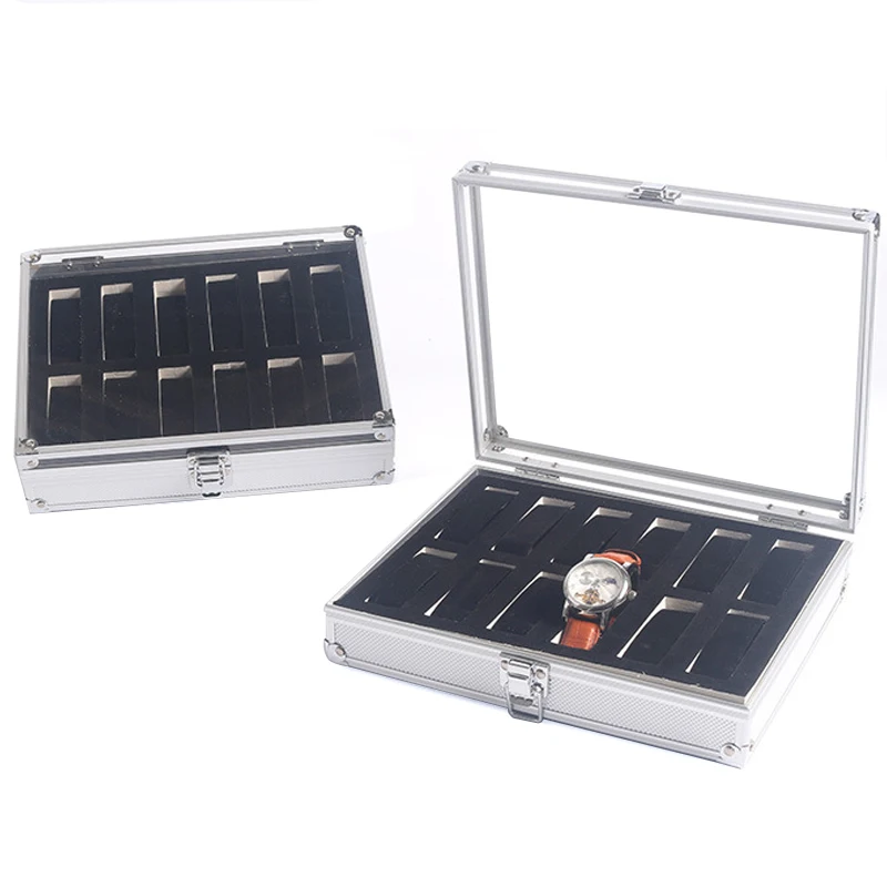 Creative 6/12 Grid Slots Jewelry Watches Aluminium Alloy Display Storage Box Case Wrist Watch Gift | Дом и сад