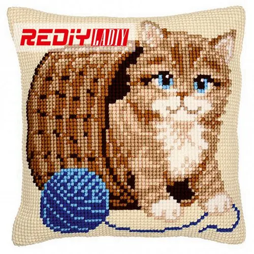REDIY LADIY, наволочка с крестиком, котята, декоративная подушка для дома, массивный набор крестиков, диванная подушка, рукоделие - Цвет: CX0297