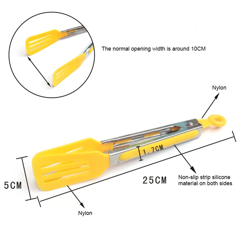 Нейлоновые антипригарные кухонные щипцы для барбекю из нержавеющей стали пицца хлеб стейк барбекю зажимы-щипцы кухонные аксессуары