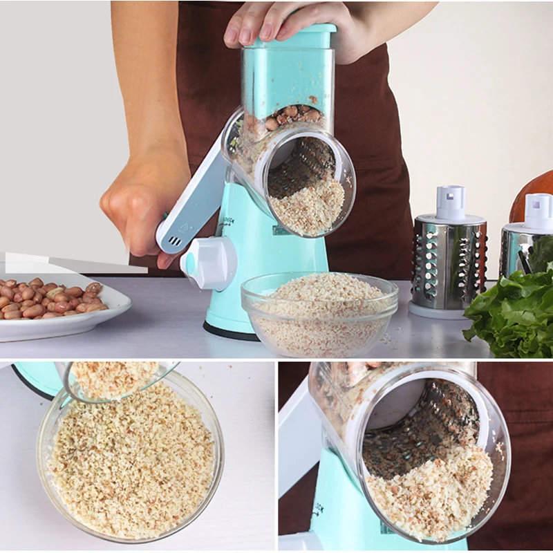 

Kitchen Gadget Round Mandoline Slicer Vegetable Cutter Manual Stainless Steel Blades Potato Julienne Carrot Slicer Cheese Grater