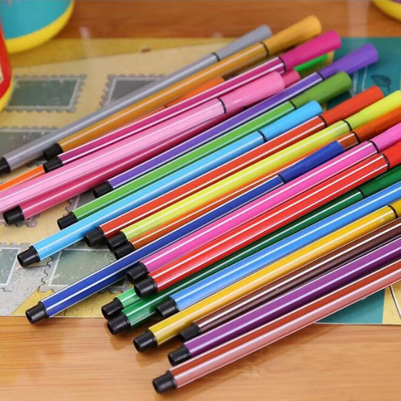 Watercolor Pen Set Watercolor Pencils Chancellory Markers Children Painting Colour Non-Toxic Washable Pen Office School Supplies Korean Stationery