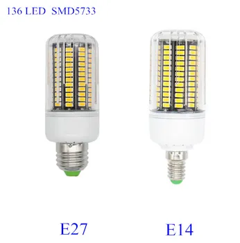 

5pcs/lot SMD 5733 2015 NEW Lampada LED Lamp E27 220V Bombillas LED Bulb E14 110v 108led 136LED Luz Ampoule LED Light LED Bulb