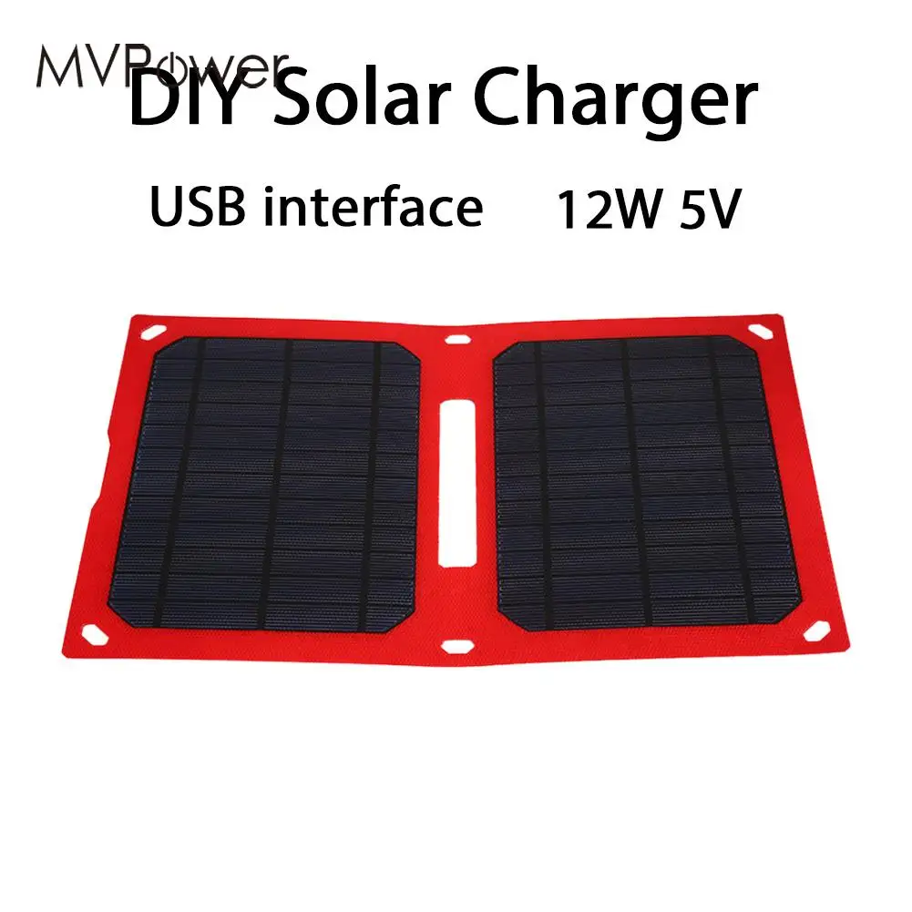 

Folding Solar Pane Durable Emergency Power Supply 12W 5V Solar Charging Waterproof Solar Generator Phone Charger