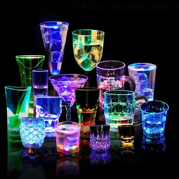

Hot Sale Whisky Shot Drink Glass Automatic Colorful Induction Cup LED Flashing Nightclub Decoration For Glow Party Supplies