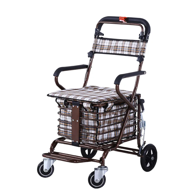 Old scooter folding shopping cart seat can take four rounds to buy food
