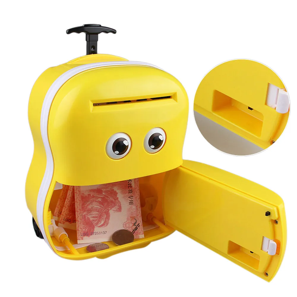 Carino Meng bambino Rotolo Automatico Musica Trolley Casella della Password Salvadanaio Bambino