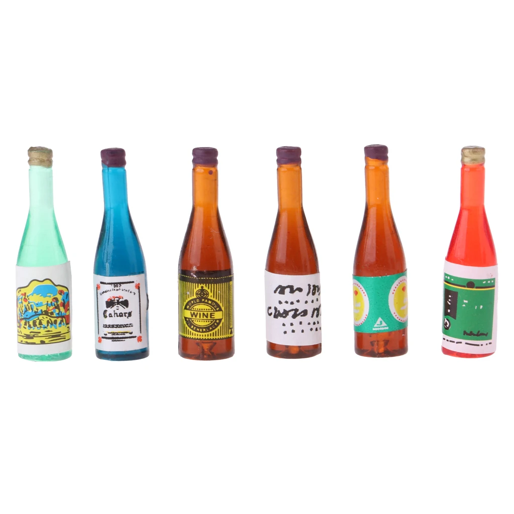 Kitchen Miniatures Decoration Drink Wine Juice Bottles for 1:12 Scale Dollhouse