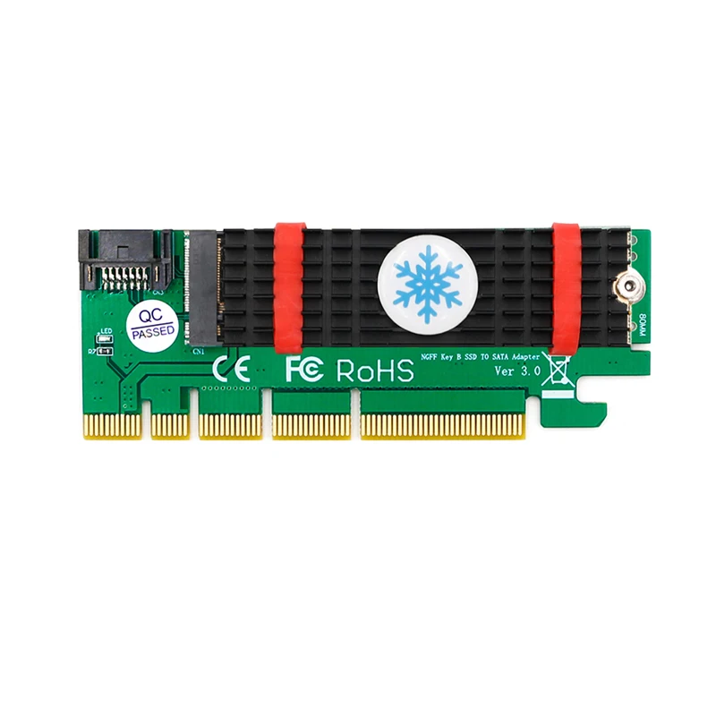 NGFF M.2 B Ключ SATA Bus SSD для SATA3 адаптер PCI Express x1 x4 x8 x16 слот кабель радиатор Suppor 2230 2242 2260 M2