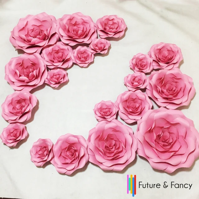 20pcs set combination cardboard giant paper flowers wall wedding giant paper flower
