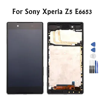 

LCDs For Sony Xperia Z5 E6653 Black White Color With Touch Glass Digitizer with Frame Assembly Display Screen Replacement Parts