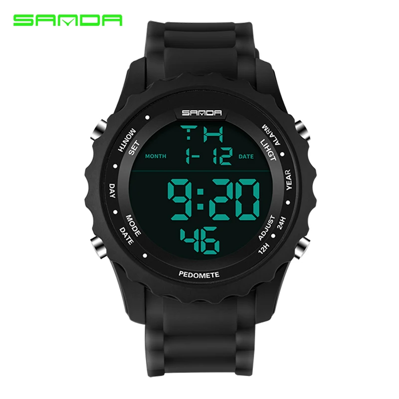 SANDA новая модель спортивные часы мужские наручные часы модные цифровые светодиодные армейские часы Популярные водонепроницаемые часы для мужчин