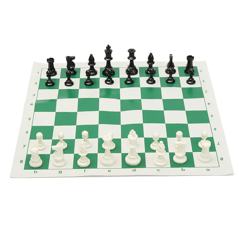 حار بيع بطولة ألعاب الشطرنج 43x43 سنتيمتر البلاستيك قطع + الأخضر لفة مجموعة هدايا لعبة الداما الترفيه مع الأصدقاء العائلات