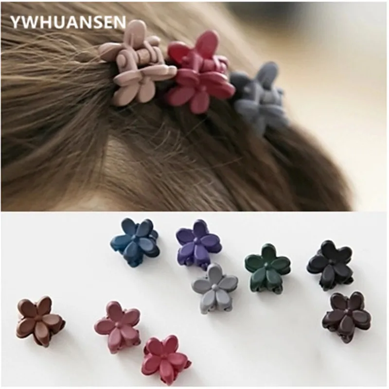 

10 pcs New Fashion Baby Girls Small Hair Claw Cute Candy Color Flower Hair Jaw Clip Children Hairpin Hair Accessories
