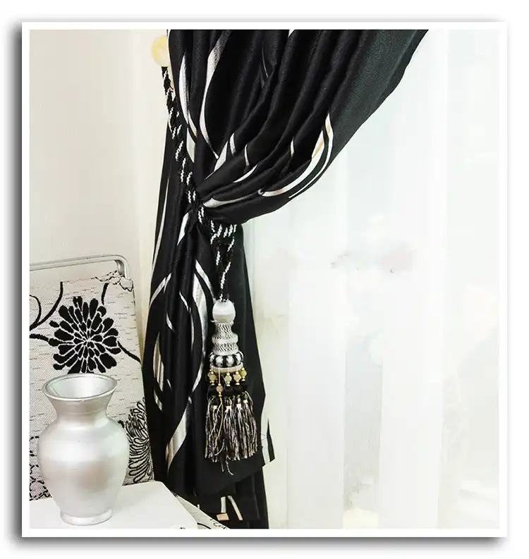 2 Pcs Curtains Hanging Balls Belt Europe Curtains Tassels Wood