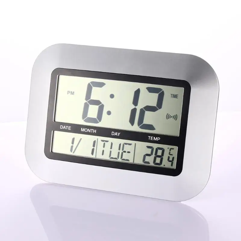 

Big Number LCD Digital Wall Clock Table Desktop Alarm Clock Modern Temperature Thermometer Humidity Hygrometer Snooze Calendar