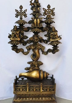 

32" tibet buddhism pure bronze Shichichin eight treasures 3 Sacred buddha statue