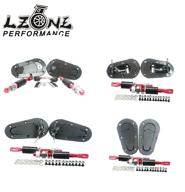 

LZONE - D1 Universal Racing Lock Plus Flush Hood Latch Pin Kit JDM style with or Without Key BLack,Carbon Fiber