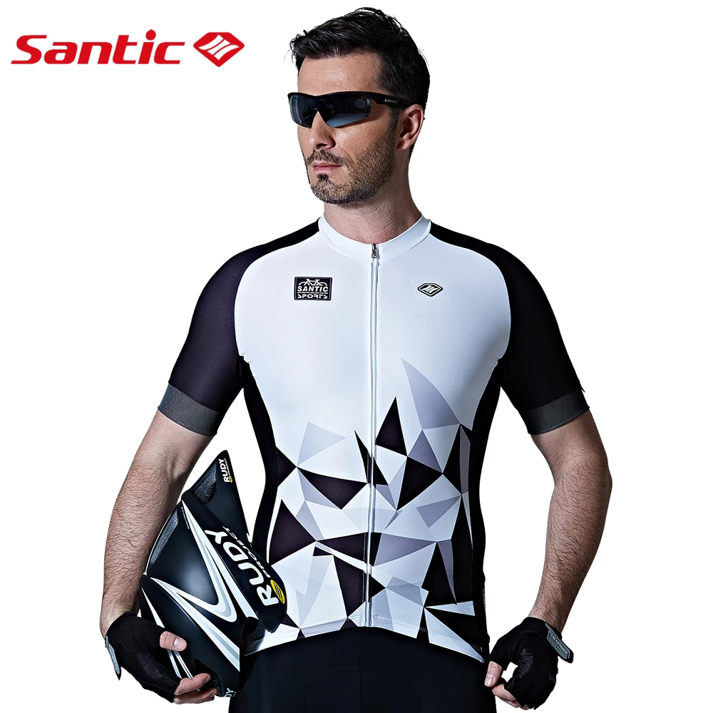 Santic Мужская короткая майка для велоспорта Pro Fit высокоэластичная ткань