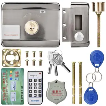 

12V Intelligent Door Lock Electronic Remote Control System ID Card Double Head smart lock Home Door Access Control Security Kit