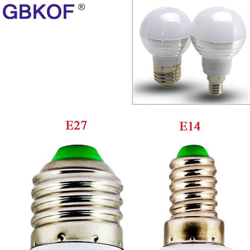 GBKOF E14 E27 3W 5W RGB Светодиодный светильник 110V 220V 16 Цвет изменения лампа с лампой