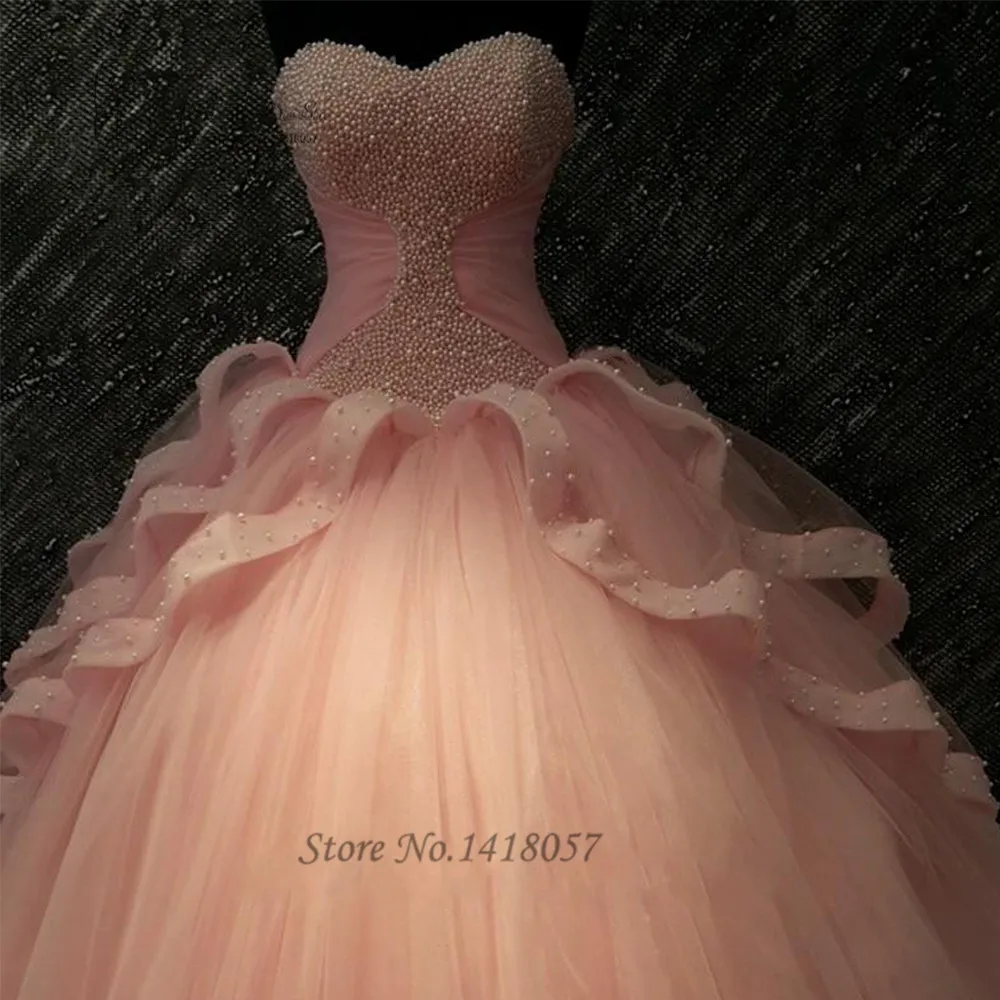pink and white wedding gowns