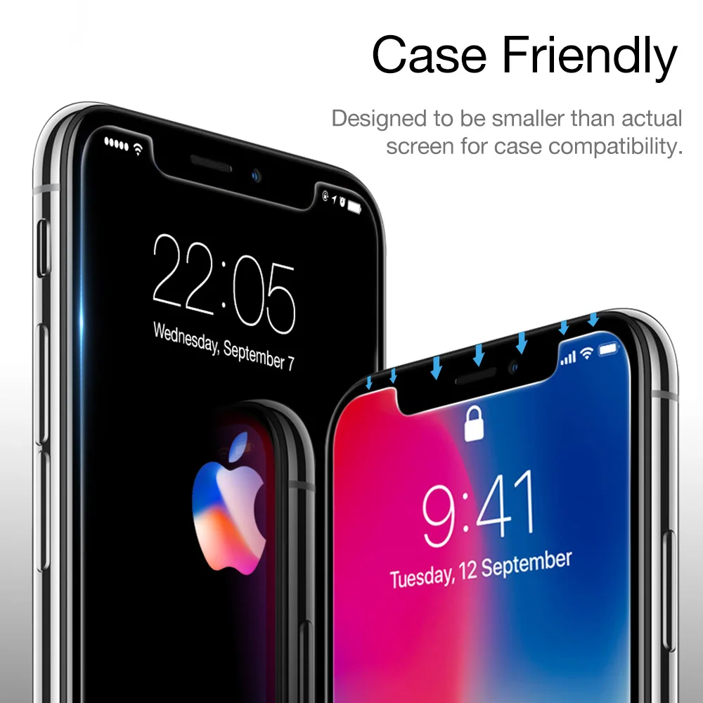 3 шт./лот ESR Защита экрана для iPhone X закаленное стекло 5X более прочная защитная пленка для iPhone 6 6S 7 8 Plus стекло+ аппликатор