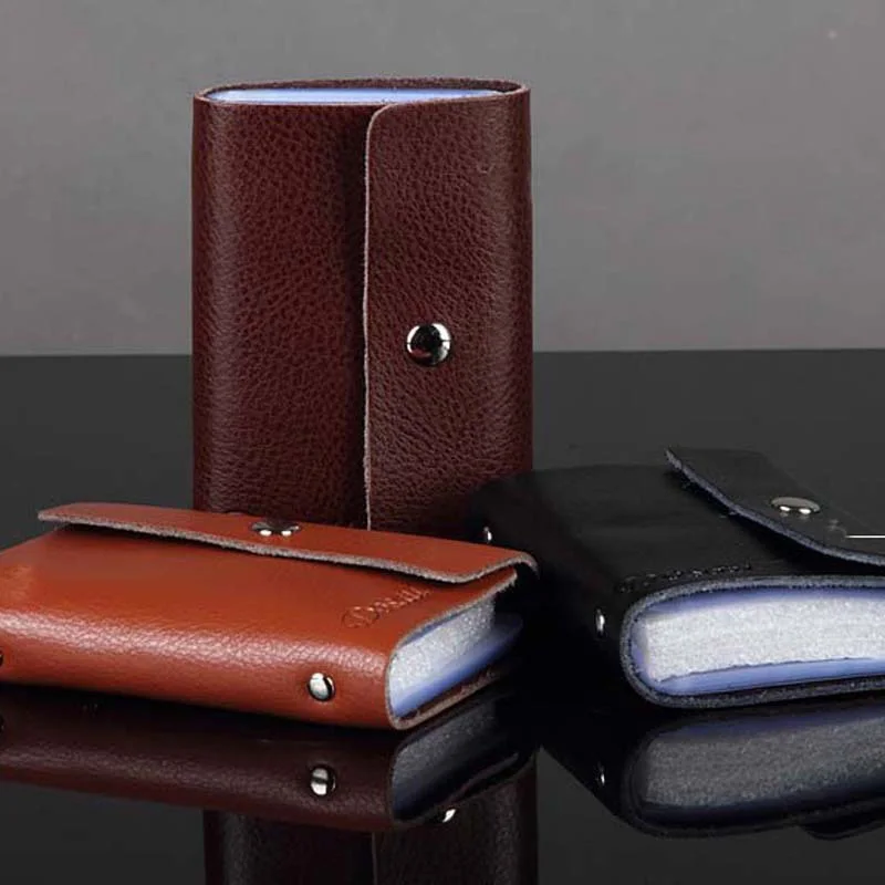 100% Genuine Leather Card Holder Business Card Holder Women&Men's Card ID Holders For Businessman Fashion Cow Leather Cardholder (14)