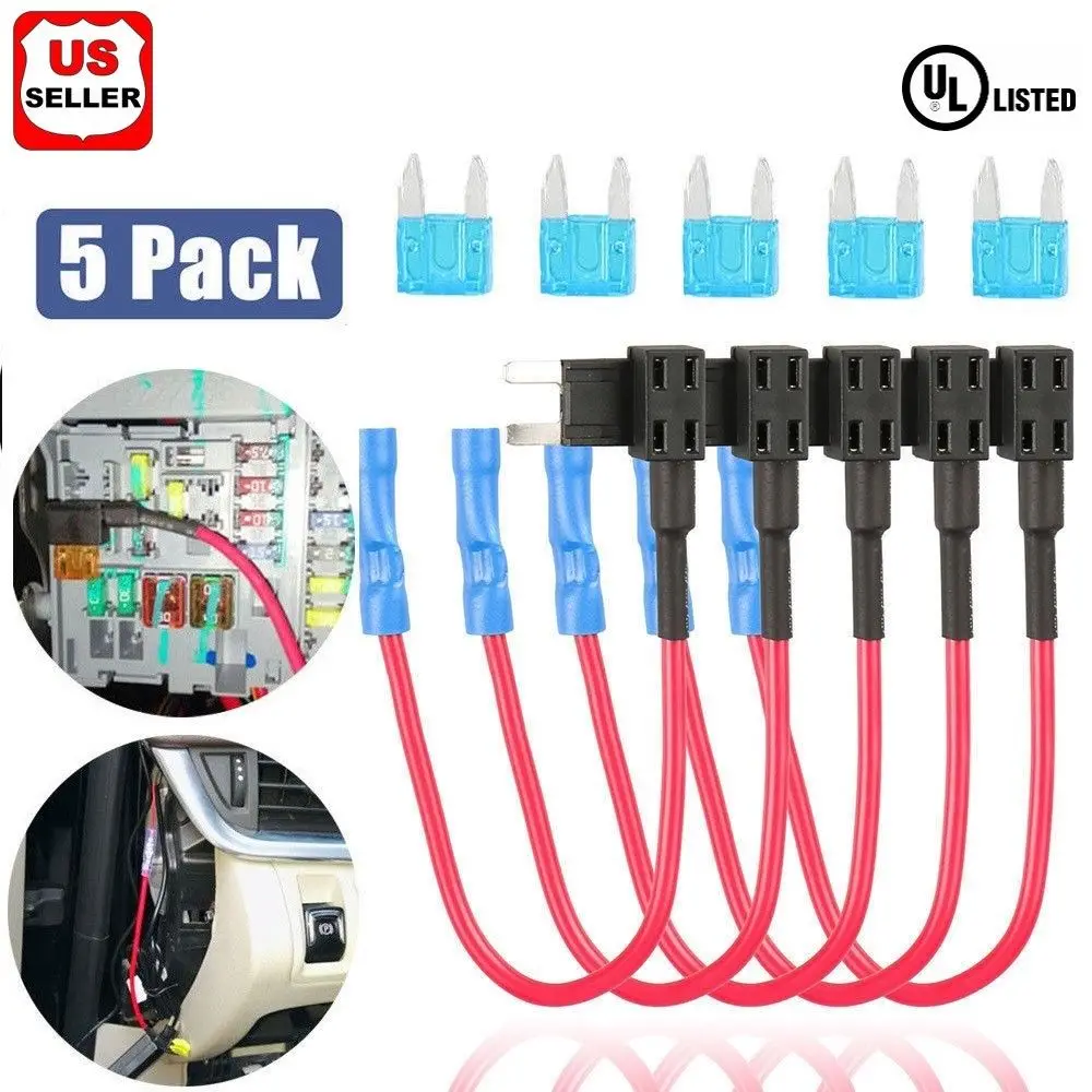 Add-A-Circuit Prelevafusibile Per Auto 12V/24V - Porta Fusibile A Lama Con Fusibile 15A Per Dash Cam, GPS, Allarmi