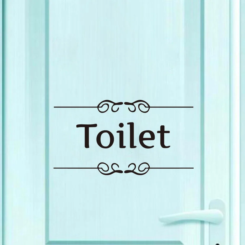 Туалет знак двери наклейки переводная виниловая настенная наклейки для ванная комната отель водостойкие самоклеющиеся обои домашние декоративные предметы