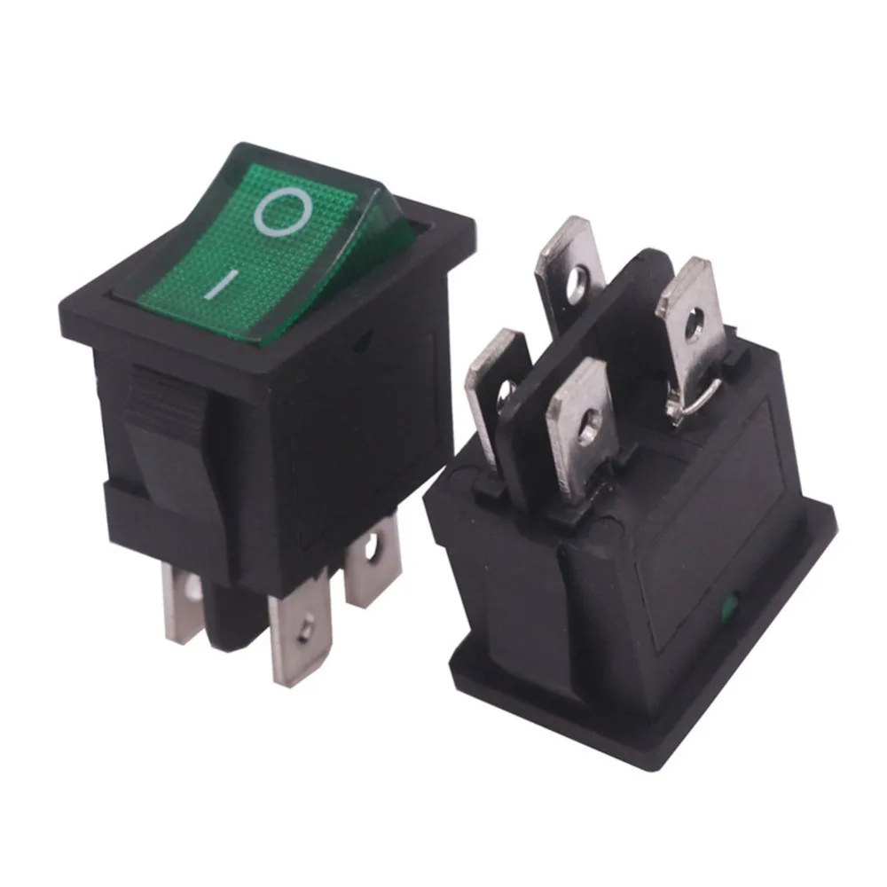 50 Pcs 4 Pin 6A 250V 10A 125V AC Switch 20*15*25mm On / Off Black