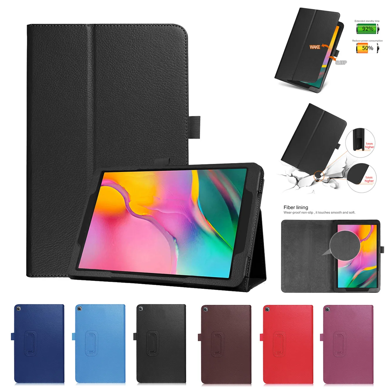 

2019 New PU+Leather Flip Case Magnetic closure Cover closed two-fold For Samsung Galaxy Tab A 10.1 2019 SM-T510 T515