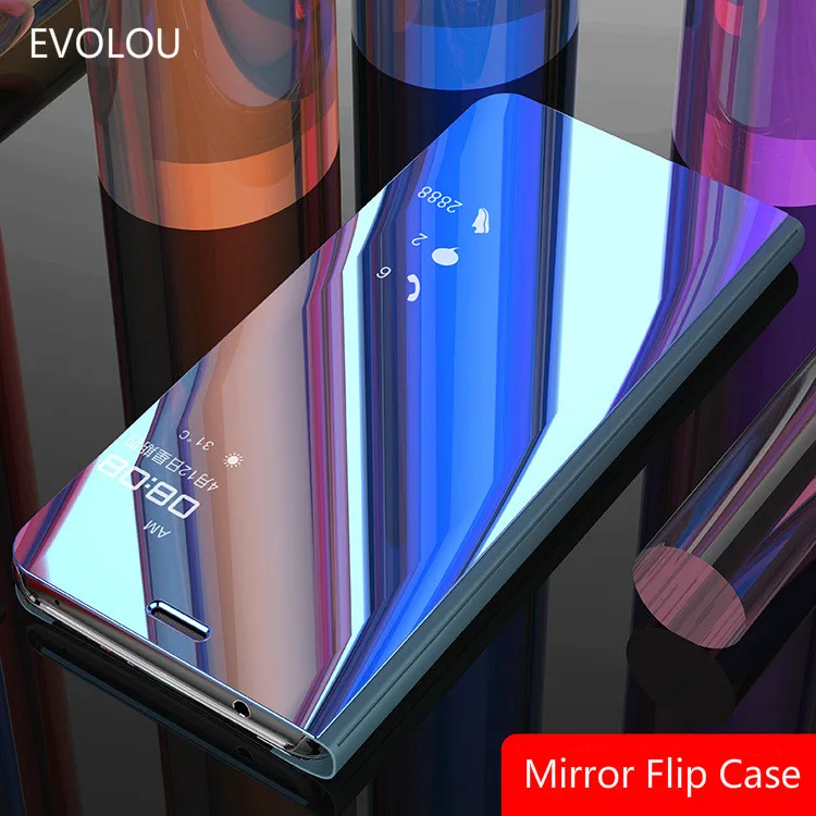 View Mirror Smart Case For Huawei Nova 3i 3E 2i Leather Flip Cover for Huawei Y5 Y6 Prime 2018 Honor 7A Pro 7C Play Phone Cover