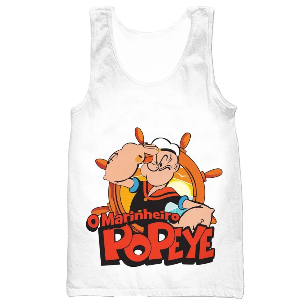 Классический мультфильм popeye 3d принт унисекс майка мужская мода лето майка Рабочая мужская майка женские Топы Холтер майка