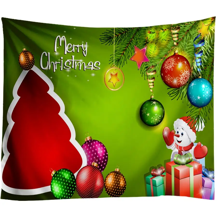 С Рождеством Христовым гобелен Telas Decorativas para по сравнению, холодный свет Новогодние ёлки стены Настенный Ковер Картины хиппи Home Decor - Цвет: SD053