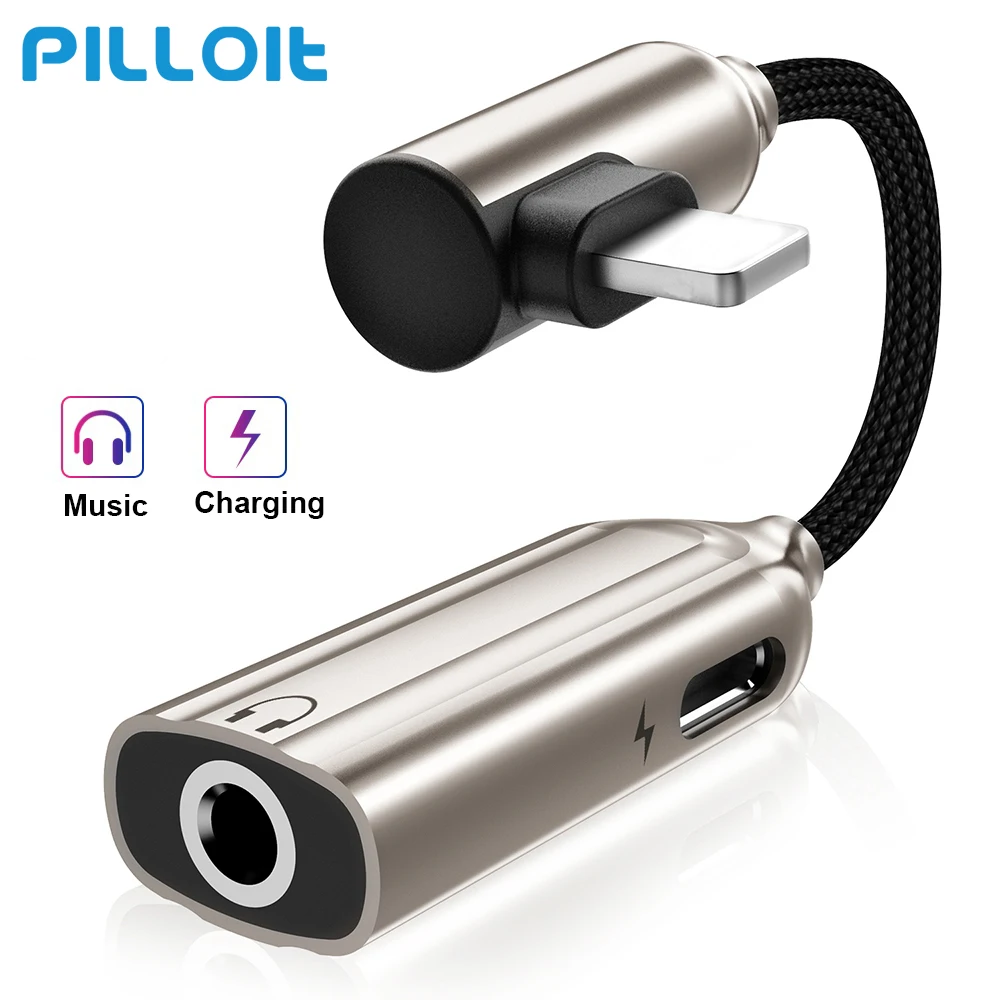 Goedkoop Hoofdtelefoon Adapter Voor iphone 7 8 X XS XR Audio Converter 3.5mm Koptelefoon Jack Adapter Spelen Muziek Opladen Splitter voor IOS 12