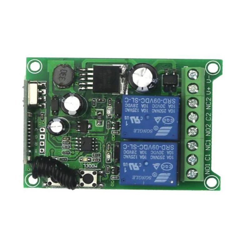 12 В постоянного тока, 24 В, 36 В, 48 В, 2CH, 2 CH, мини беспроводной Радиочастотный пульт дистанционного управления, светильник, 10 А, релейный выход, модуль радиоприемника+ передатчик