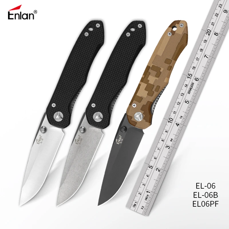 

ENLAN EL-06 Camping Knife 8Cr13mov Steel ,G10 Handle,58Hrc, Survival Hunting Rescue Folding Knives Edc Tools Outdoor tool